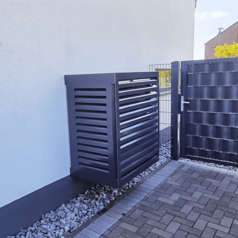 Air Conditioning Cover - AC Aluminium Louvred Screen - Oz Air Online air conditioner