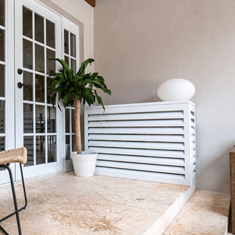Air Conditioning Cover - AC Aluminium Louvred Screen - Oz Air Online air conditioner