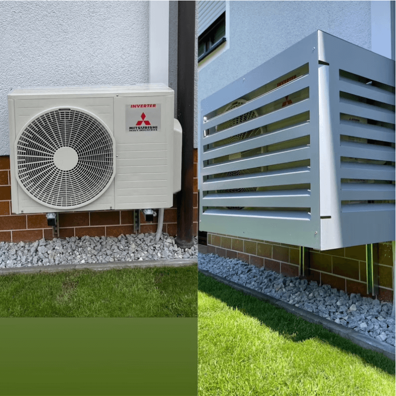 Air Conditioning Cover - AC Aluminium Louvred Screen - Oz Air Online air conditioner